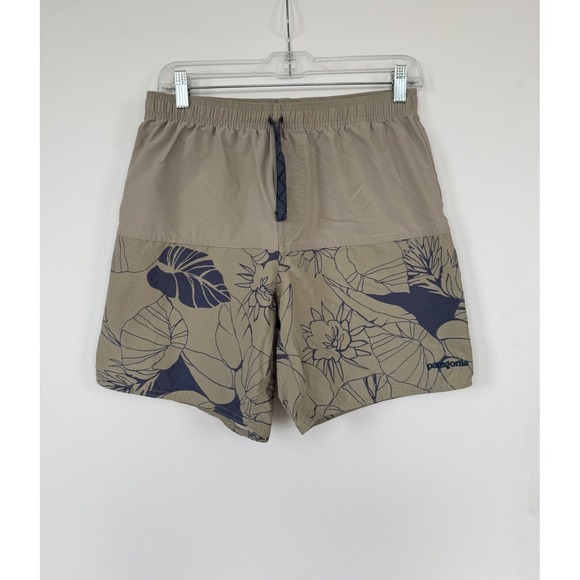 Patagonia Other - Patagonia Mens Stretch Wavefarer Walk Shorts Tan Blue Floral Size M Active Beach
